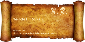 Mendel Robin névjegykártya